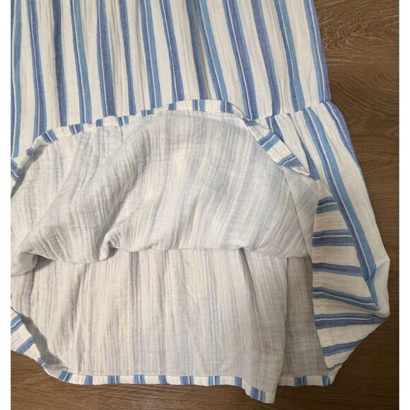 J.Jill 100% Cotton Blue White Striped Sundress Size 4X Tiered Maxi Dress Boho‎ - Picture 2 of 7